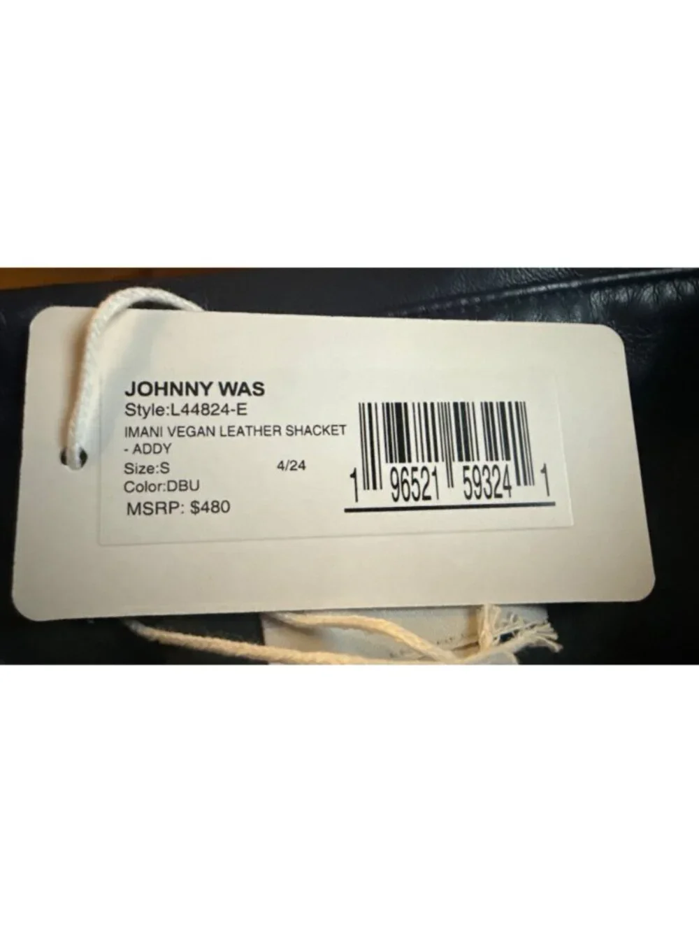 Johnny Was Jade Imani vegan leather shacket jacket blazer shirt size Small New